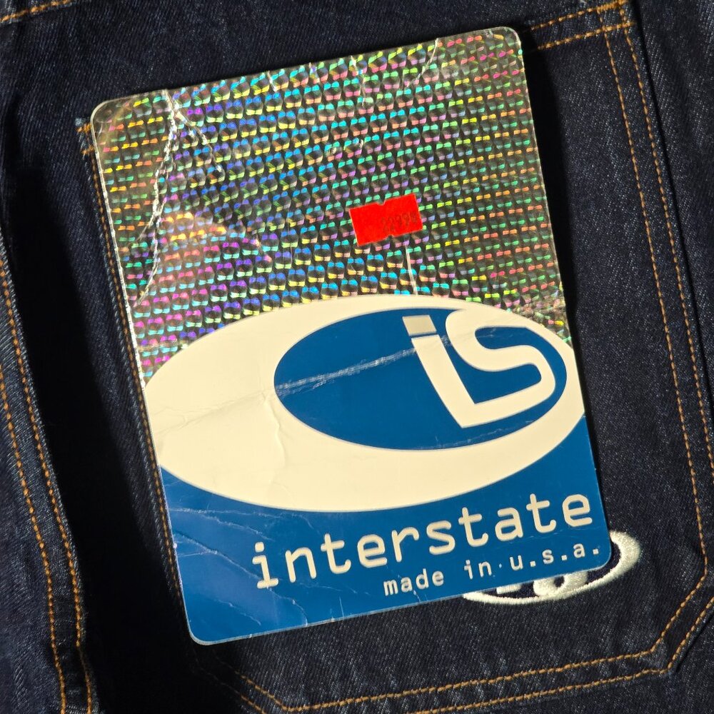 Y2K Interstate Denim Shorts Mens 32 Dark Wash Deadstock USA